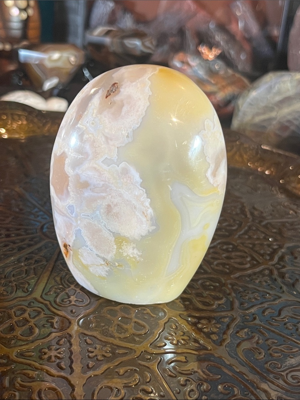 Flower agate free form